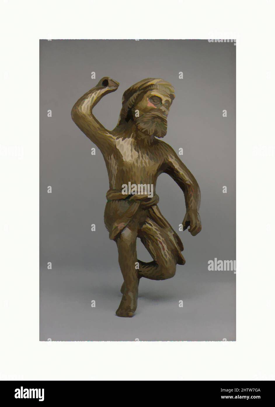 Art inspired by Wild Man, 16th century, Flemish, Brass, Height: 6 3/4 in. (17.1 cm), Metalwork-Brass, This statuette was included, hors catalogue, in the 1980 exhibition at The Cloisters, “The Wild Man: Medieval Myth and Symbolism.” The hirsute species survived well into the sixteenth, Classic works modernized by Artotop with a splash of modernity. Shapes, color and value, eye-catching visual impact on art. Emotions through freedom of artworks in a contemporary way. A timeless message pursuing a wildly creative new direction. Artists turning to the digital medium and creating the Artotop NFT Stock Photo