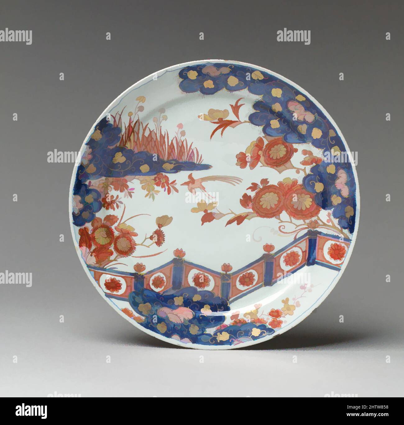 Art inspired by Plate, ca. 1690, Dutch, Delft, Tin-glazed earthenware, Diameter: 8 5/8 in. (21.9 cm), Ceramics-Pottery, Classic works modernized by Artotop with a splash of modernity. Shapes, color and value, eye-catching visual impact on art. Emotions through freedom of artworks in a contemporary way. A timeless message pursuing a wildly creative new direction. Artists turning to the digital medium and creating the Artotop NFT Stock Photo