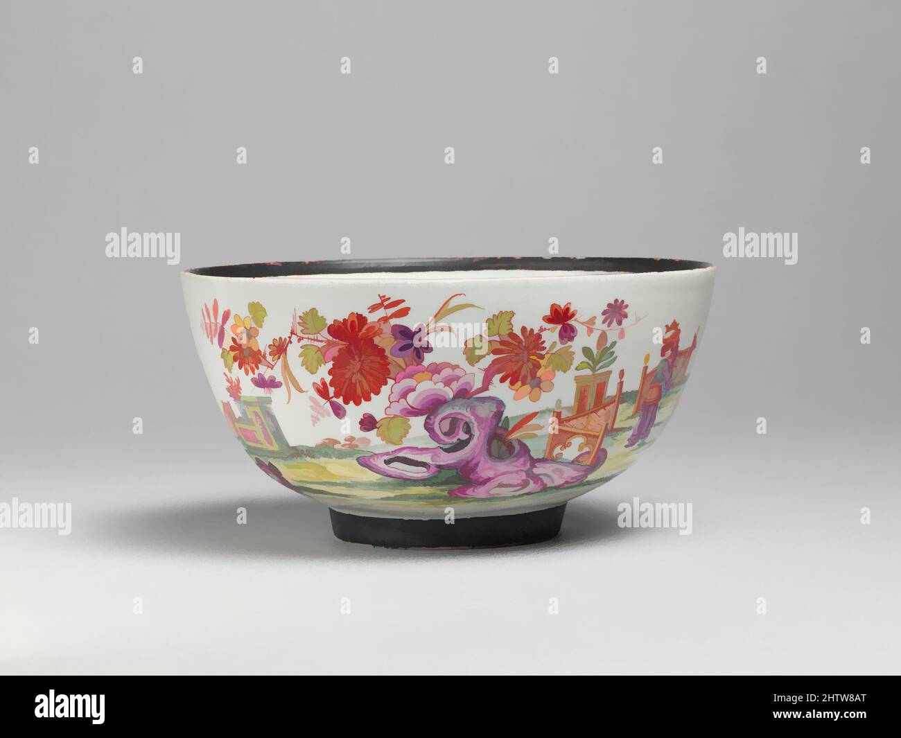 Art inspired by Bowl, ca. 1730–35, Austrian, Vienna, Hard-paste porcelain, Height: 3 7/16 in. (8.7 cm), Ceramics-Porcelain, Classic works modernized by Artotop with a splash of modernity. Shapes, color and value, eye-catching visual impact on art. Emotions through freedom of artworks in a contemporary way. A timeless message pursuing a wildly creative new direction. Artists turning to the digital medium and creating the Artotop NFT Stock Photo