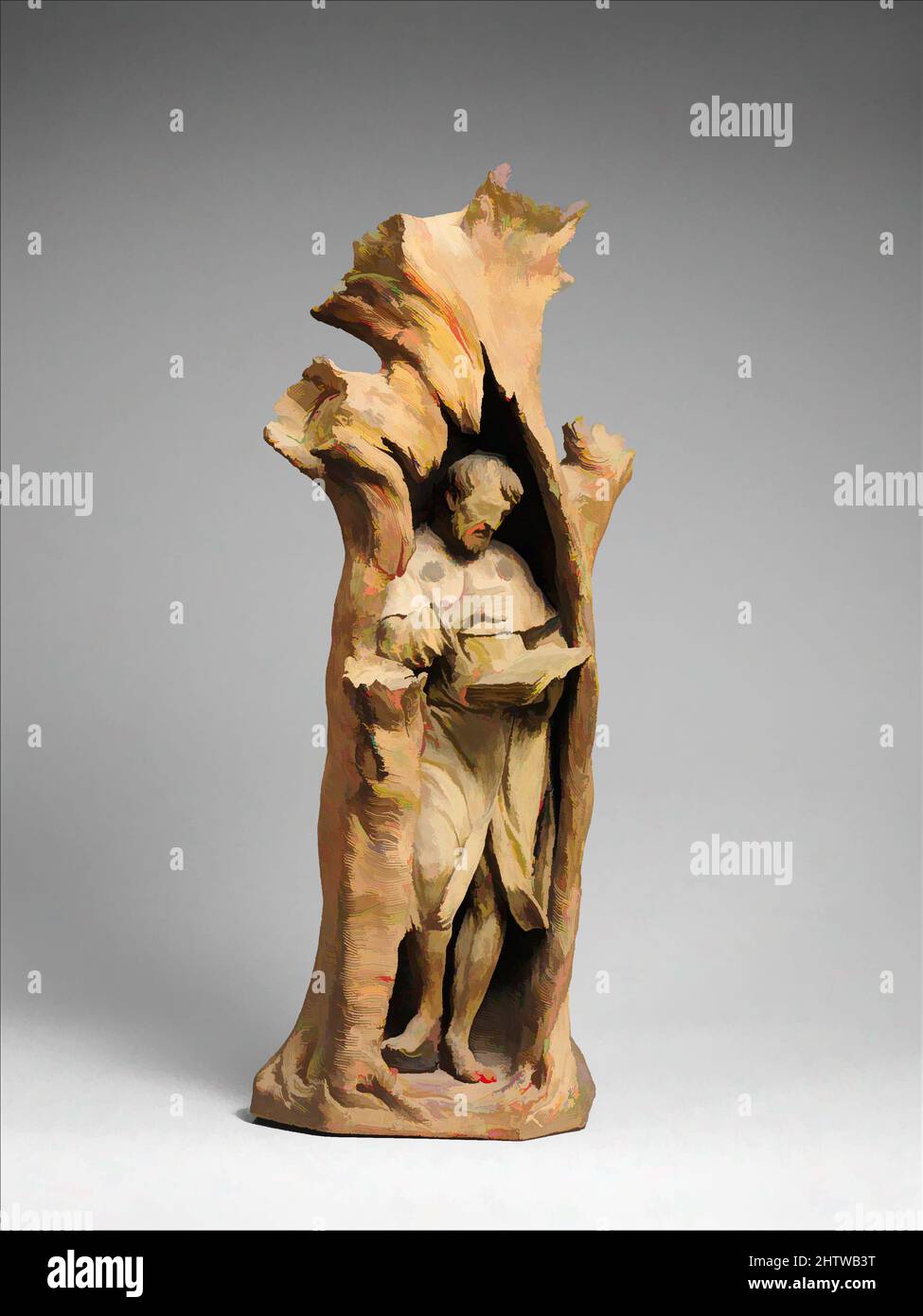 Art inspired by Emperor Henry IV at Canossa, ca. 1770–75, Italian, Bologna, Terracotta, Overall (confirmed): H. 23 7/8 x W. 9 1/4 x D. 7 1/8 in. (60.6 x 23.5 x 18.1 cm), Sculpture, Pope Saint Gregory VII excommunicated Emperor Henry IV for his interference in the appointment of clergy, Classic works modernized by Artotop with a splash of modernity. Shapes, color and value, eye-catching visual impact on art. Emotions through freedom of artworks in a contemporary way. A timeless message pursuing a wildly creative new direction. Artists turning to the digital medium and creating the Artotop NFT Stock Photo