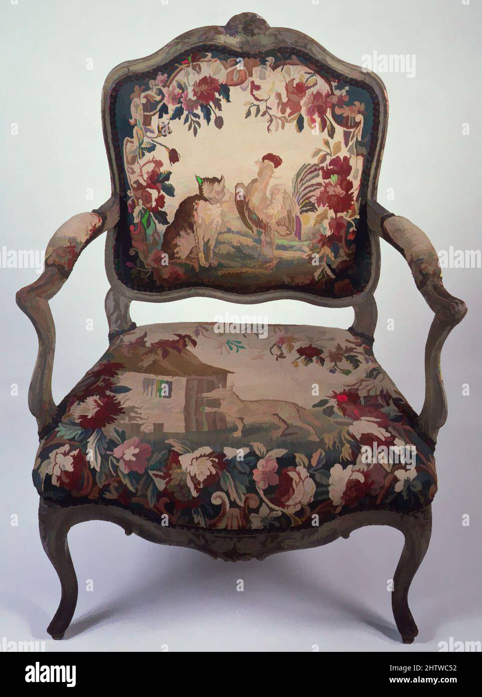 Art Inspired By Armchair (part Of A Set Of Nine), Mid-18th Century, French,  Carved And Painted Walnut; Aubusson Tapestry Upholstery, Overall: 37 7/8 ×  29 1/4 × 22 × × | Freedom Upholstery | sincovaga.com.br