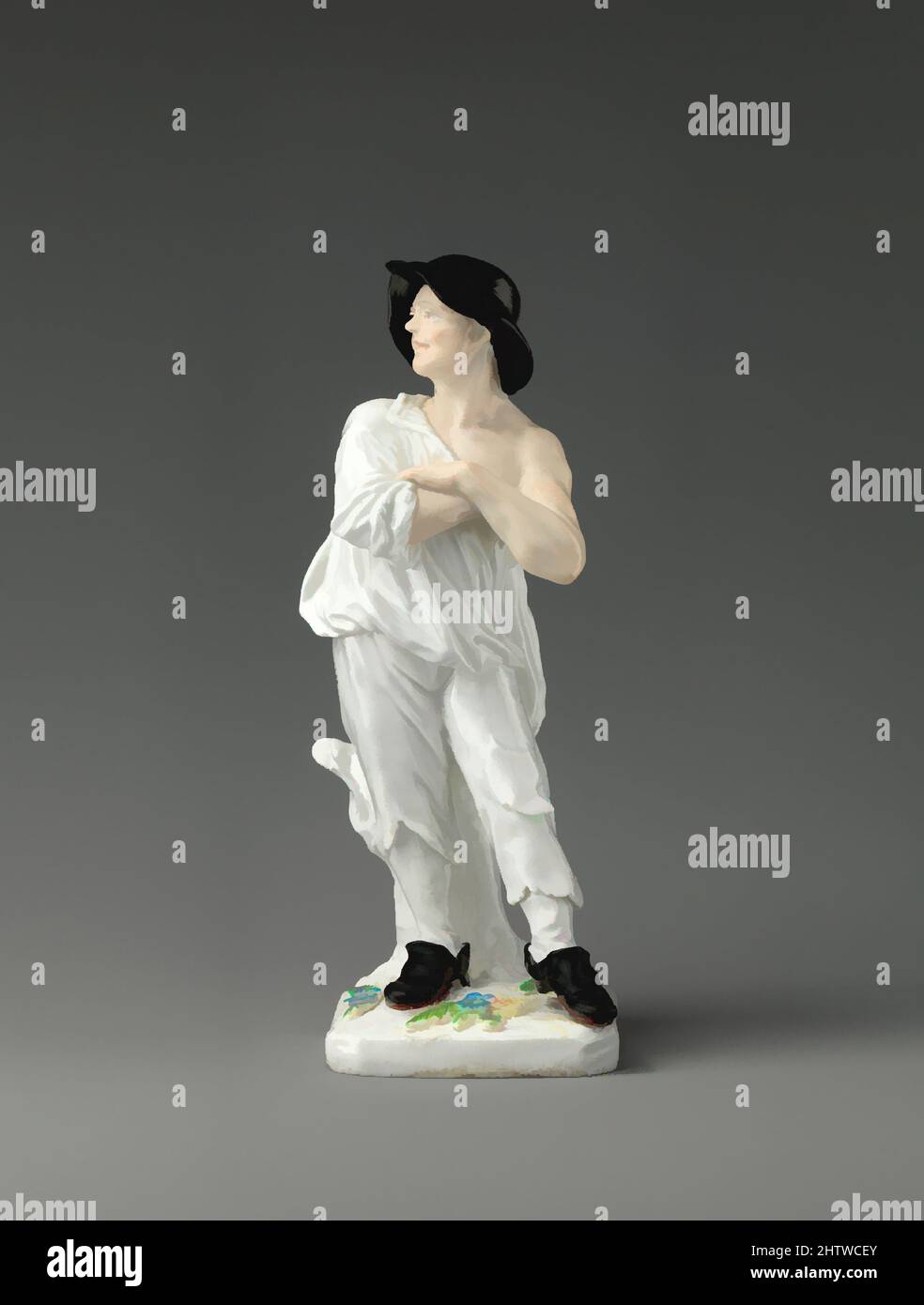 Art inspired by Figure of a Beggar, ca. 1754–55, British, Chelsea, Soft-paste porcelain, Overall (wt. confirmed): 7 9/16 × 3 × 2 5/8 in., 1 lb. (19.2 × 7.6 × 6.7 cm, 0.5 kg), Ceramics-Porcelain, Classic works modernized by Artotop with a splash of modernity. Shapes, color and value, eye-catching visual impact on art. Emotions through freedom of artworks in a contemporary way. A timeless message pursuing a wildly creative new direction. Artists turning to the digital medium and creating the Artotop NFT Stock Photo