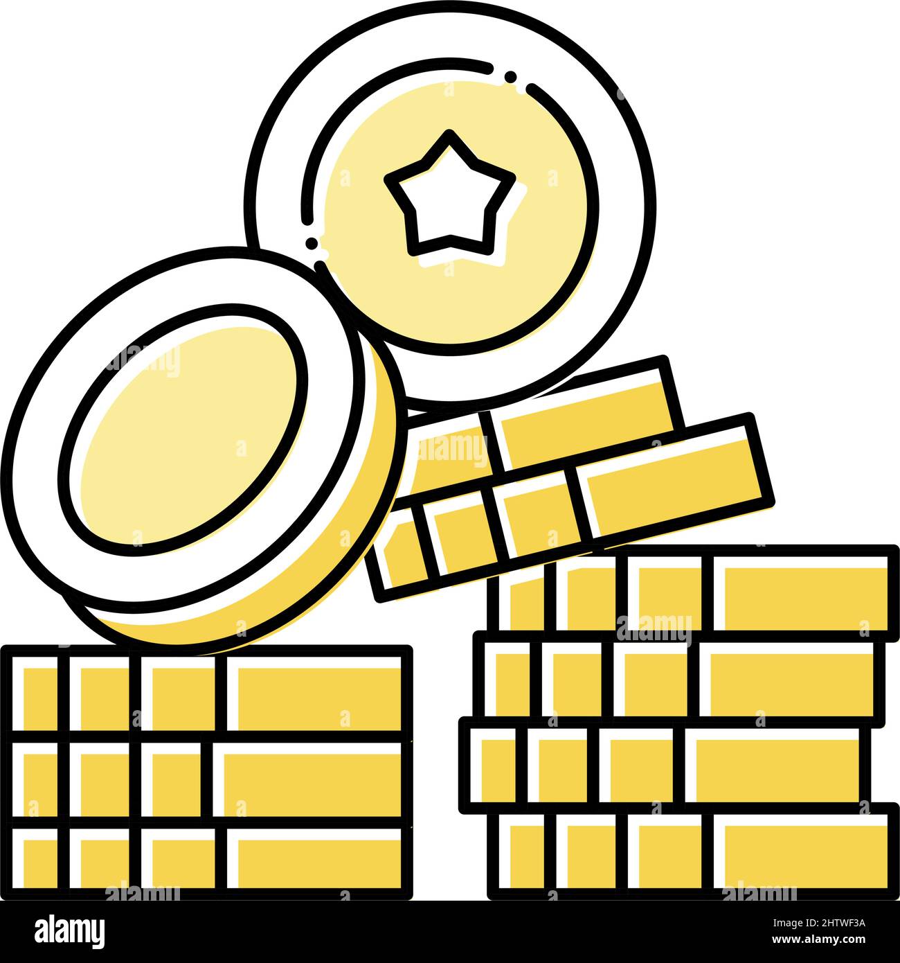 coin heap of economic video game color icon vector illustration Stock ...