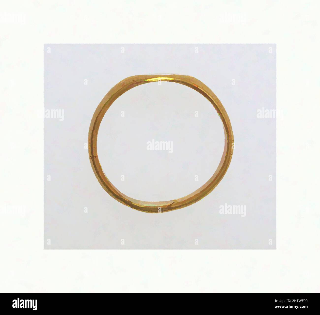 Art inspired by Ring, Gold, Diameter: 13/16 × 1/4 in. (2.1 × 0.6 cm), Gold and Silver, Classic works modernized by Artotop with a splash of modernity. Shapes, color and value, eye-catching visual impact on art. Emotions through freedom of artworks in a contemporary way. A timeless message pursuing a wildly creative new direction. Artists turning to the digital medium and creating the Artotop NFT Stock Photo