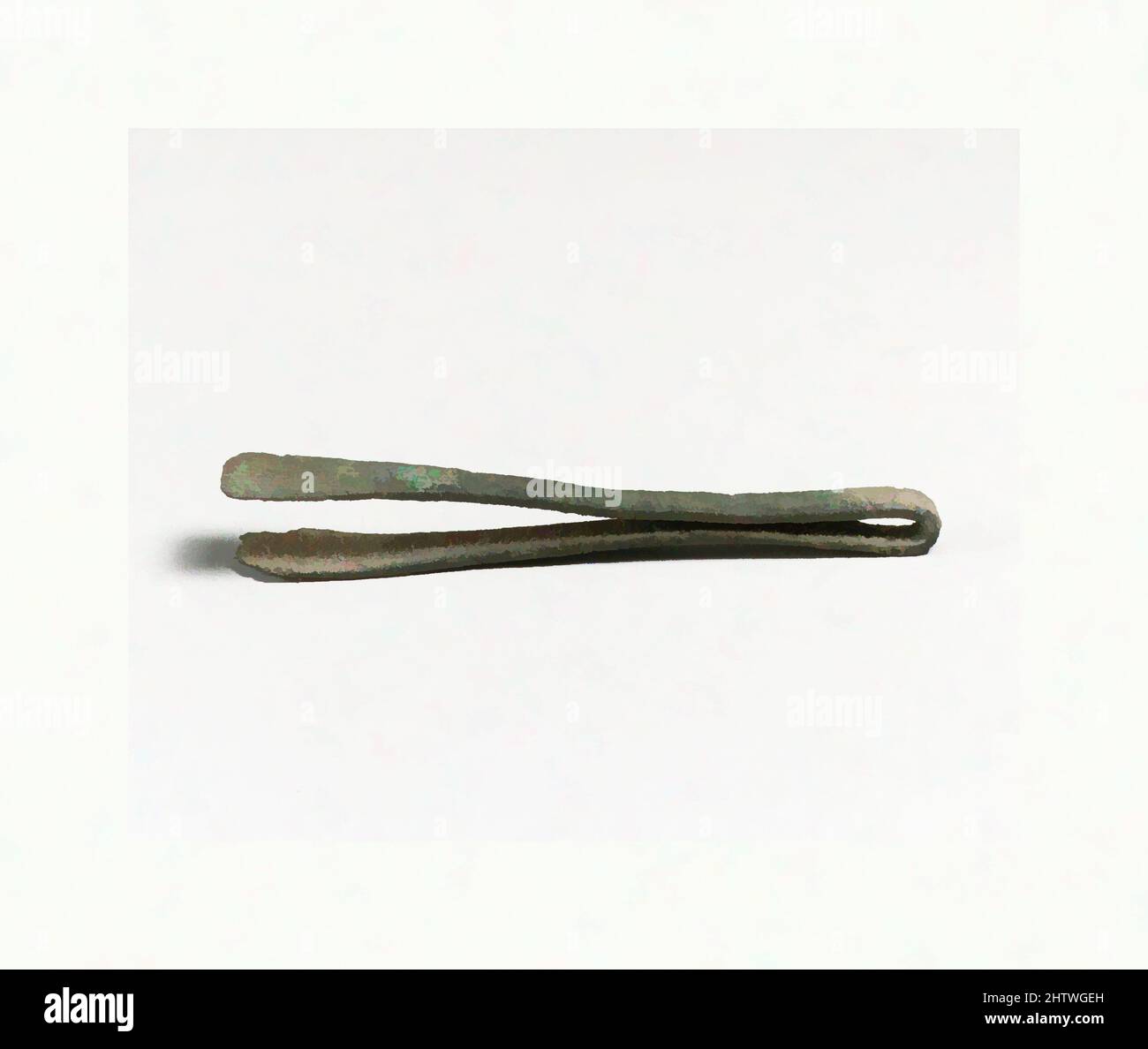 Art inspired by Tweezers, Early Bronze Age, ca. 3200–2000 B.C., Cypriot, Bronze, Other: 2 13/16in. (7.1cm), Bronzes, Classic works modernized by Artotop with a splash of modernity. Shapes, color and value, eye-catching visual impact on art. Emotions through freedom of artworks in a contemporary way. A timeless message pursuing a wildly creative new direction. Artists turning to the digital medium and creating the Artotop NFT Stock Photo