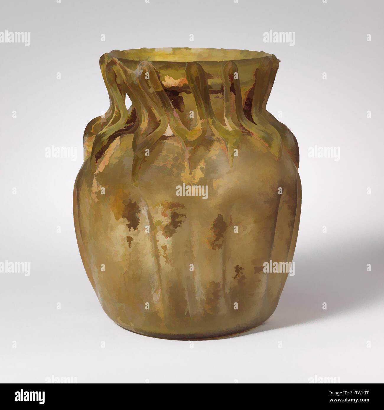 https://c8.alamy.com/comp/2HTWHTP/art-inspired-by-glass-jar-late-imperial-4th-century-ad-roman-syrian-glass-blown-and-trailed-h-4-1116-in-119-cm-glass-translucent-pale-yellow-green-trail-in-same-color-rounded-everted-rim-with-hollow-folded-flange-below-wide-cylindrical-neck-tapering-downwards-classic-works-modernized-by-artotop-with-a-splash-of-modernity-shapes-color-and-value-eye-catching-visual-impact-on-art-emotions-through-freedom-of-artworks-in-a-contemporary-way-a-timeless-message-pursuing-a-wildly-creative-new-direction-artists-turning-to-the-digital-medium-and-creating-the-artotop-nft-2HTWHTP.jpg