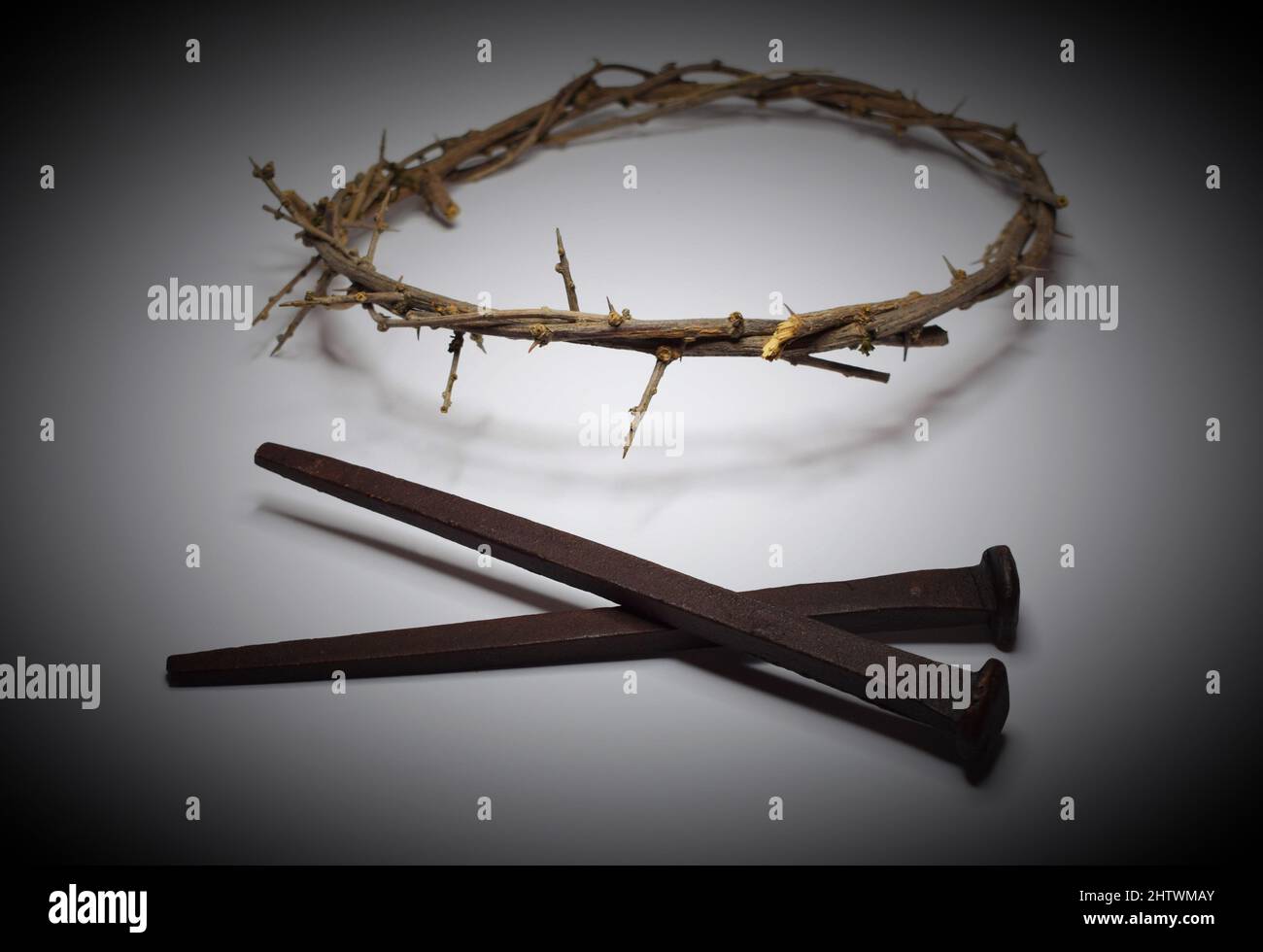 Nails and Crown of Thorns (18C Stock Photo - Alamy