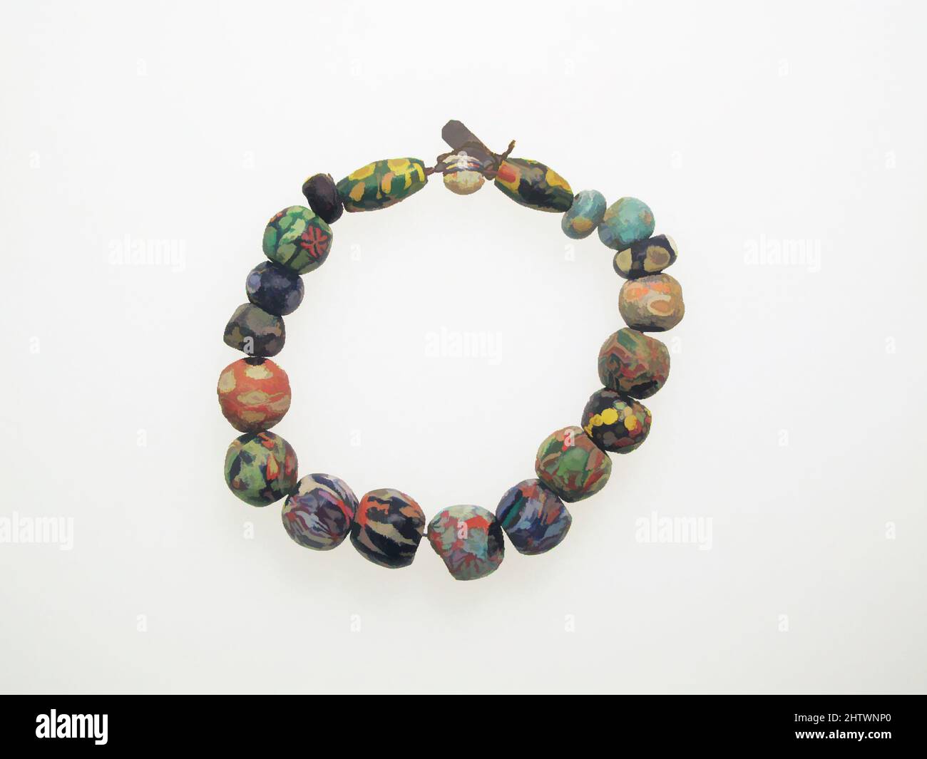 Art inspired by Millefiori beads, 20, Roman, Glass, Other: 8 1/16 in. (20.4 cm), Glass, Classic works modernized by Artotop with a splash of modernity. Shapes, color and value, eye-catching visual impact on art. Emotions through freedom of artworks in a contemporary way. A timeless message pursuing a wildly creative new direction. Artists turning to the digital medium and creating the Artotop NFT Stock Photo