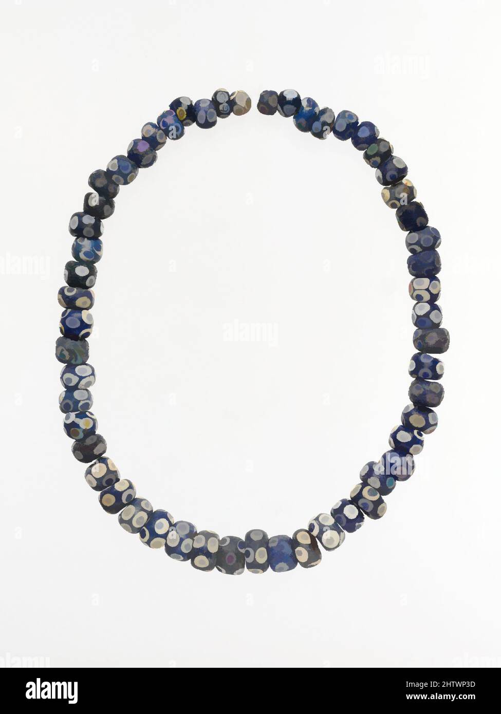 Art inspired by Glass eye beads, Archaic or Classical, 6th–4th century B.C., Greek, Eastern Mediterranean, Glass; rod-formed, 18 in. (45.7 cm), Glass, Graded blue and white eye-beads, Classic works modernized by Artotop with a splash of modernity. Shapes, color and value, eye-catching visual impact on art. Emotions through freedom of artworks in a contemporary way. A timeless message pursuing a wildly creative new direction. Artists turning to the digital medium and creating the Artotop NFT Stock Photo