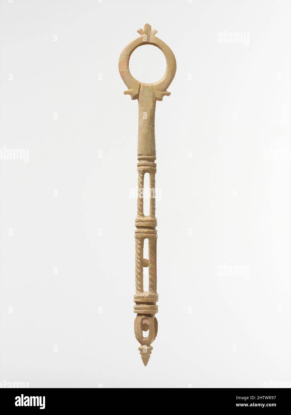 Art inspired by Bone implement, Imperial, 2nd–3rd century A.D., Roman, Bone, H.: 6 11/16 in. (17 cm), The object, although it has the same basic shape as stirring rods in bronze and glass, is unlikely to have been used for stirring, mixing, or applying cosmetics and ointments. A more, Classic works modernized by Artotop with a splash of modernity. Shapes, color and value, eye-catching visual impact on art. Emotions through freedom of artworks in a contemporary way. A timeless message pursuing a wildly creative new direction. Artists turning to the digital medium and creating the Artotop NFT Stock Photo