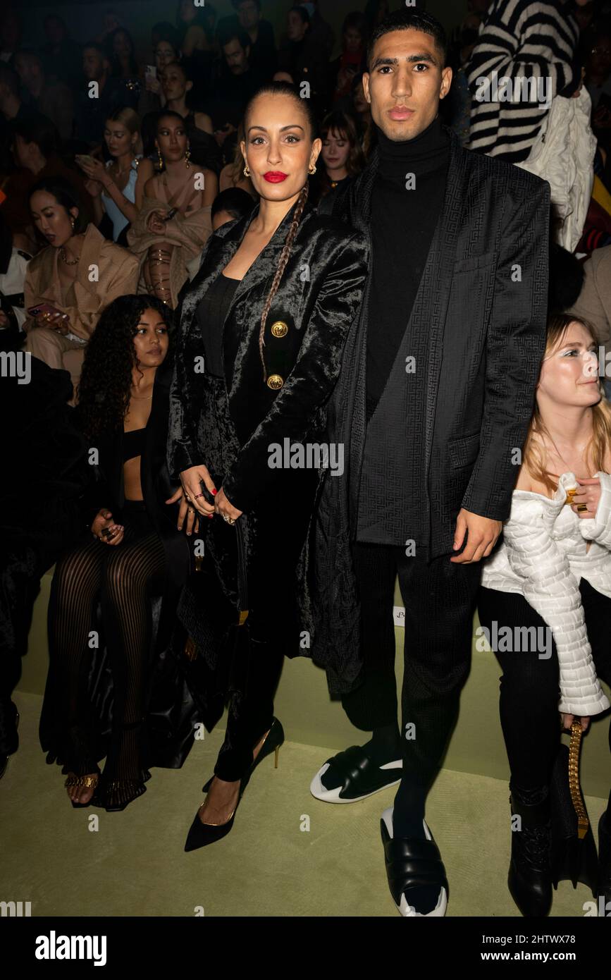 Paris, Frankreich. 02nd Mar, 2022. Hiba Abouk and Achraf Hakimi at