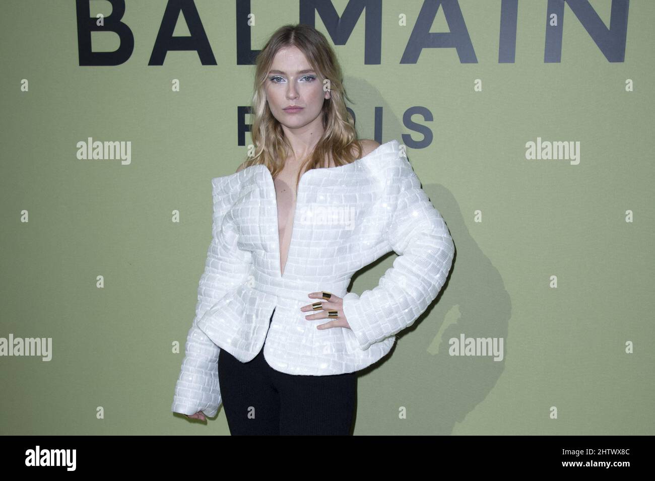 Camille Razat attending the Balmain Womenswear Fall/Winter 2022/2023