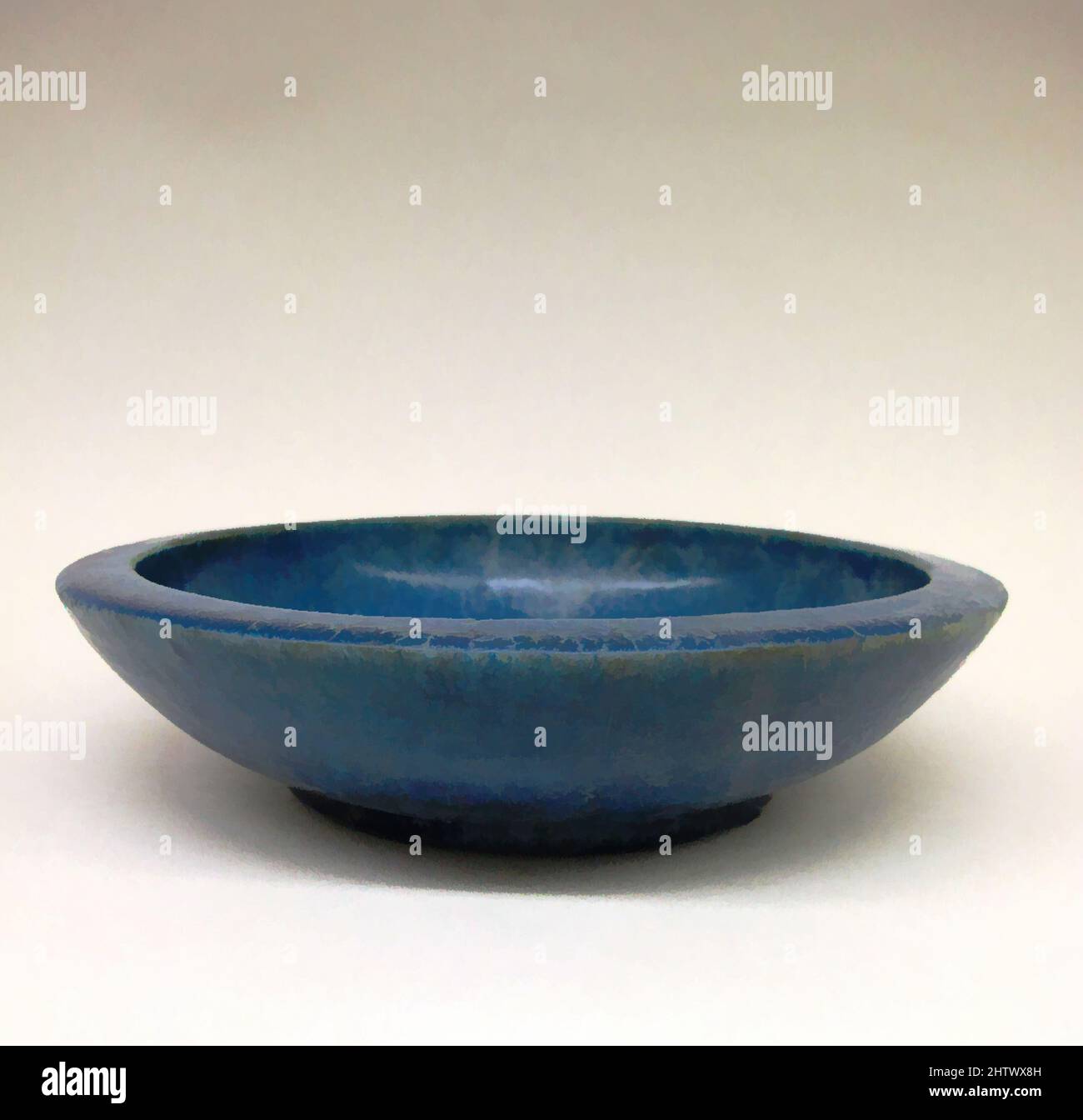 Art inspired by Faience bowl, Hellenistic, 332–30 B.C., Ptolemaic, Faience, Diam.: 8 11/16 in. (22 cm), Miscellaneous-Faience, This bowl, preserved intact, is a fine example of Egyptian faience ware. The Egyptians mastered the production of this luxury ware as early as the late, Classic works modernized by Artotop with a splash of modernity. Shapes, color and value, eye-catching visual impact on art. Emotions through freedom of artworks in a contemporary way. A timeless message pursuing a wildly creative new direction. Artists turning to the digital medium and creating the Artotop NFT Stock Photo