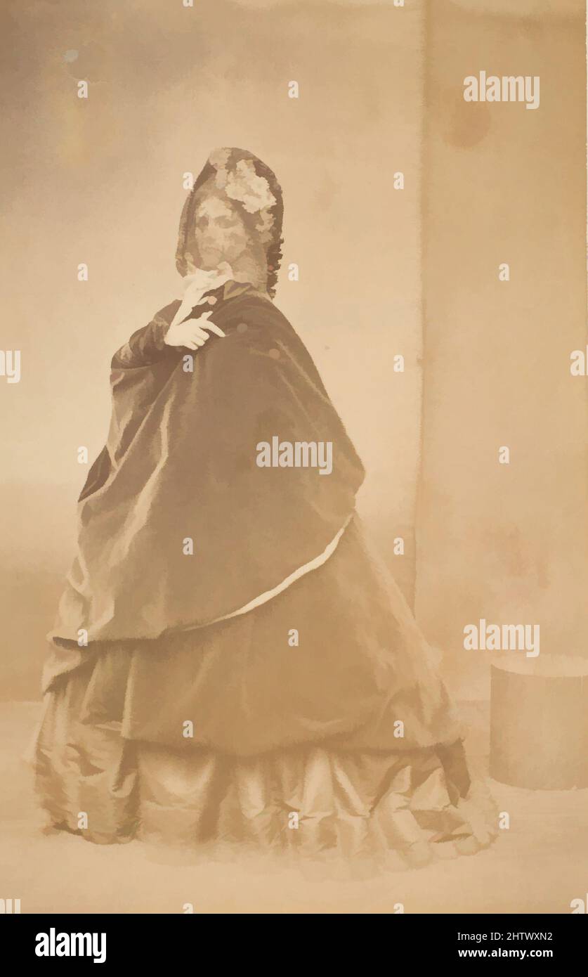Art inspired by La cape, 1860s, Albumen silver print from glass negative, Photographs, Pierre-Louis Pierson (French, 1822–1913, Classic works modernized by Artotop with a splash of modernity. Shapes, color and value, eye-catching visual impact on art. Emotions through freedom of artworks in a contemporary way. A timeless message pursuing a wildly creative new direction. Artists turning to the digital medium and creating the Artotop NFT Stock Photo