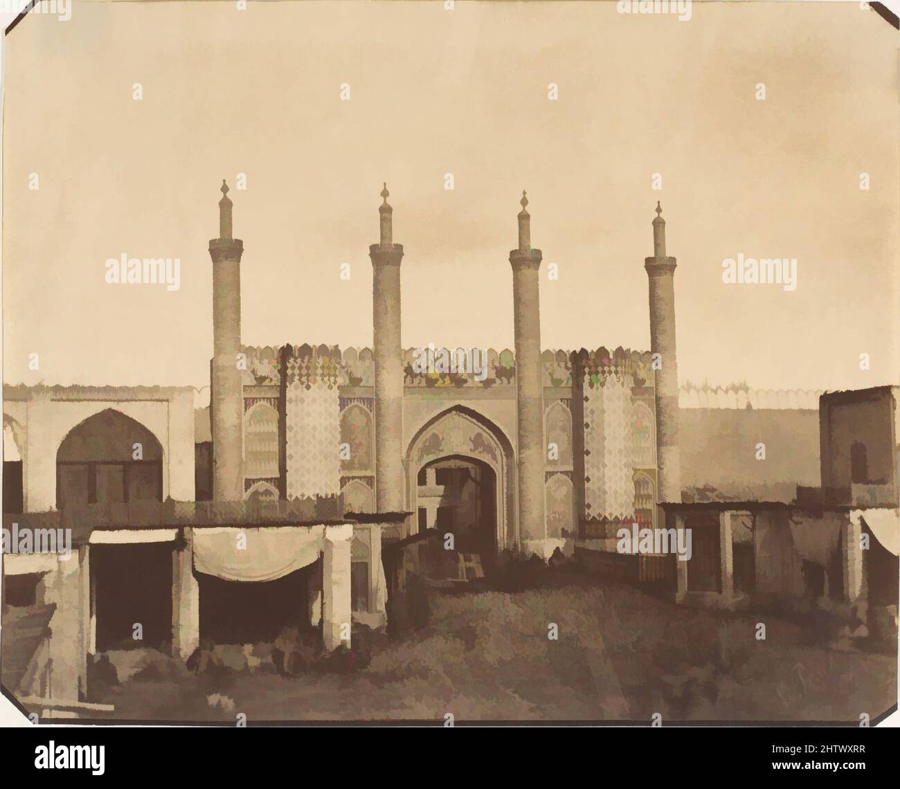 Art inspired by The New Gate, Teheran, 1850s, Albumen silver print from paper negative, Photographs, Luigi Pesce (Italian, 1818–1891, Classic works modernized by Artotop with a splash of modernity. Shapes, color and value, eye-catching visual impact on art. Emotions through freedom of artworks in a contemporary way. A timeless message pursuing a wildly creative new direction. Artists turning to the digital medium and creating the Artotop NFT Stock Photo