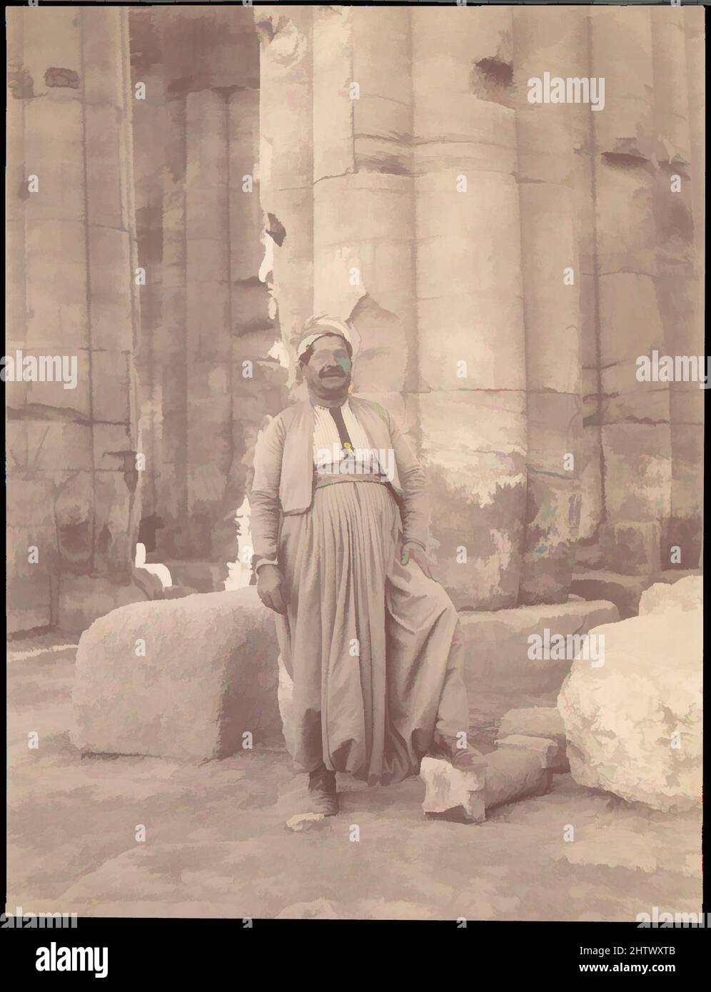 Art Inspired By Dragoman In Temple 1880s Albumen Silver Print From