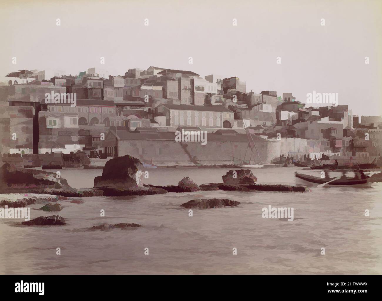 Art inspired by Panorama de Jaffa, ca. 1880, Albumen silver print, Photographs, Félix Bonfils (French, 1831–1885, Classic works modernized by Artotop with a splash of modernity. Shapes, color and value, eye-catching visual impact on art. Emotions through freedom of artworks in a contemporary way. A timeless message pursuing a wildly creative new direction. Artists turning to the digital medium and creating the Artotop NFT Stock Photo