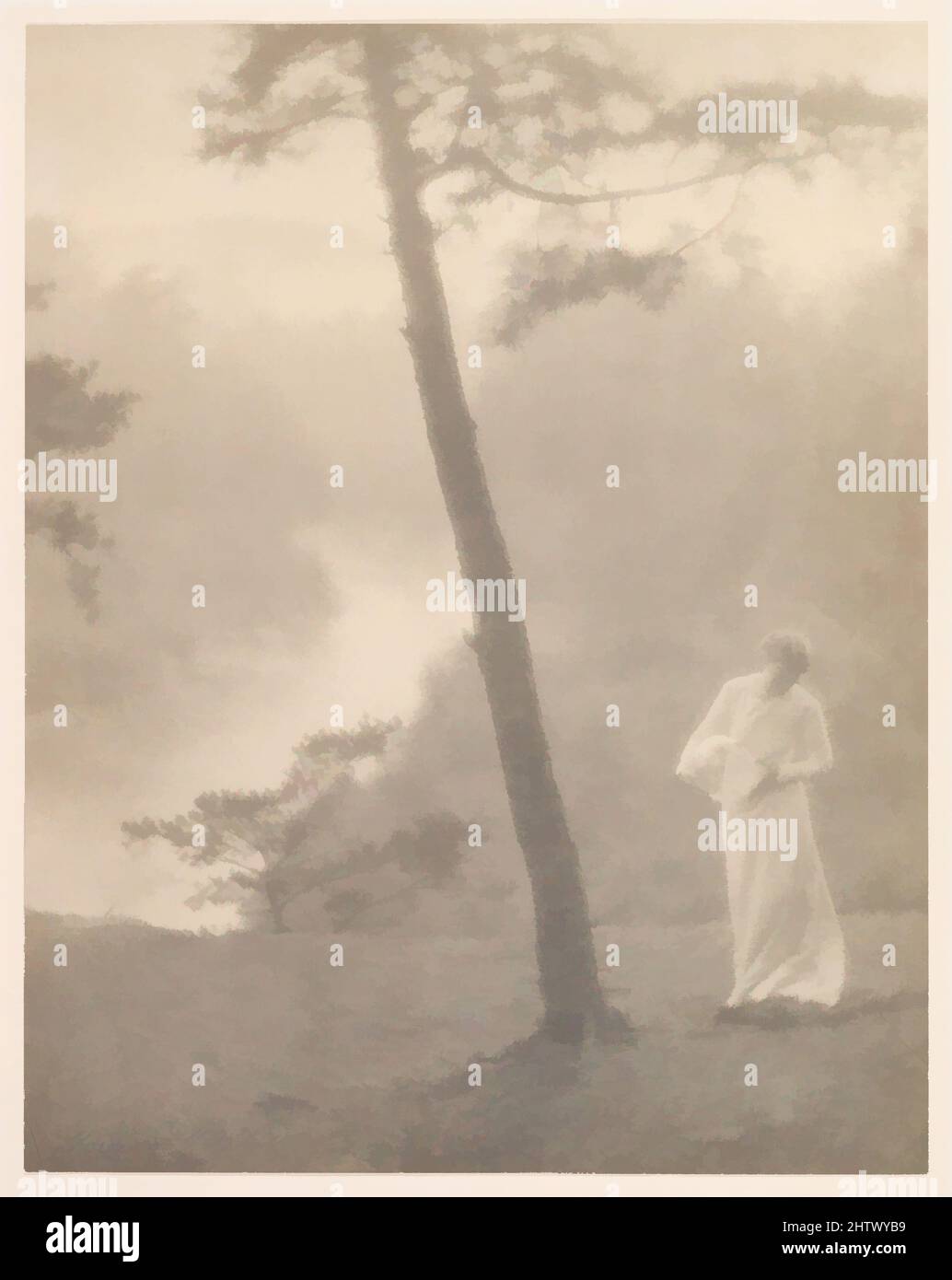 Art inspired by Morning, 1905, Platinum print, 24.1 x 19.1 cm. (9 1/2 x 7 1/2 in.), Photographs, Clarence H. White (American, 1871–1925), Morning perfectly embodies the tenets of Pictorialism: expressive, rather than narrative or documentary, content; craftsmanship in the execution of, Classic works modernized by Artotop with a splash of modernity. Shapes, color and value, eye-catching visual impact on art. Emotions through freedom of artworks in a contemporary way. A timeless message pursuing a wildly creative new direction. Artists turning to the digital medium and creating the Artotop NFT Stock Photo