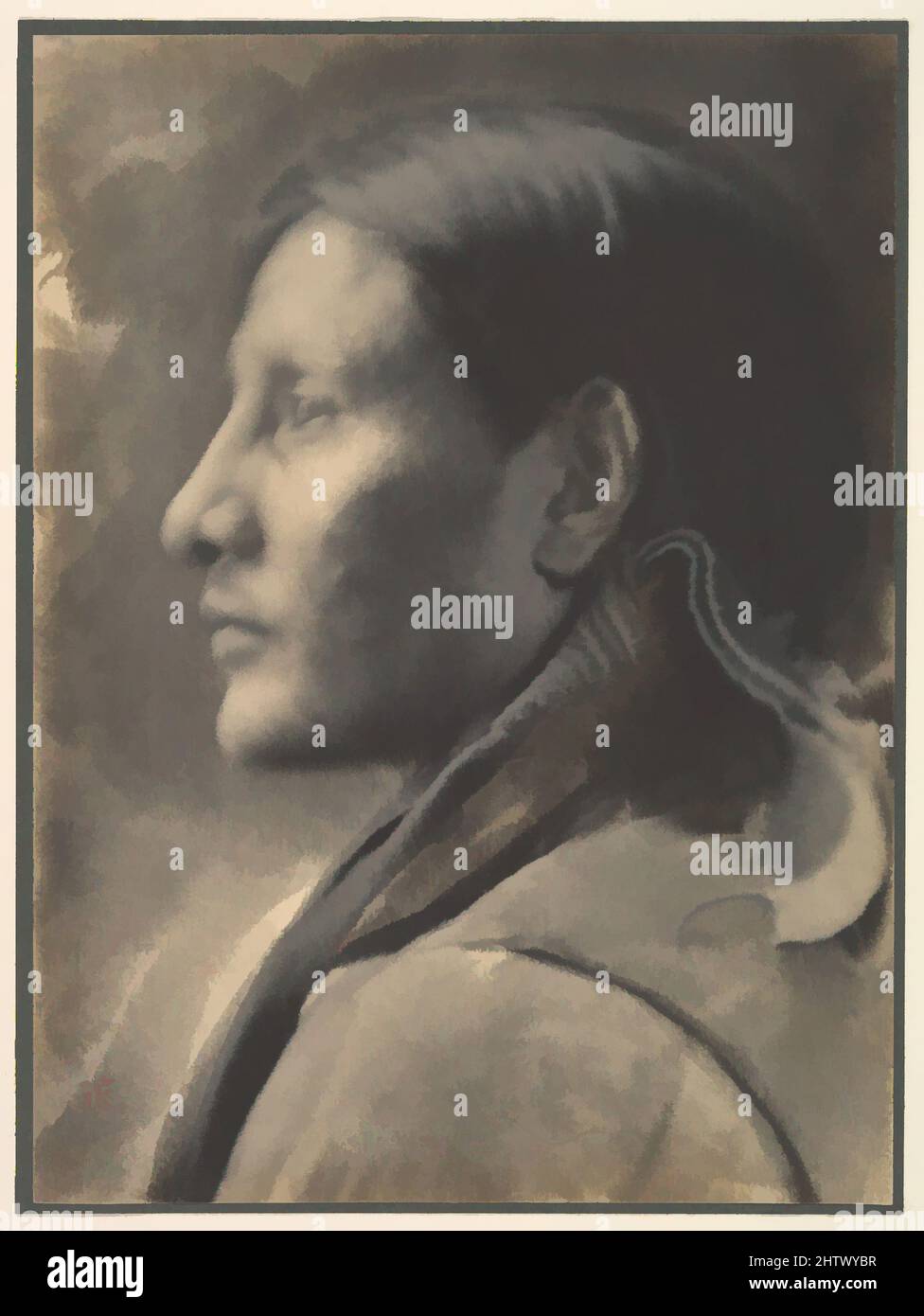 Art inspired by Indian Head, 1898, Platinum print, 19.8 x 14.5 cm. (7 13/16 x 5 11/16 in.), Photographs, Joseph T. Keiley (American, 1869–1914, Classic works modernized by Artotop with a splash of modernity. Shapes, color and value, eye-catching visual impact on art. Emotions through freedom of artworks in a contemporary way. A timeless message pursuing a wildly creative new direction. Artists turning to the digital medium and creating the Artotop NFT Stock Photo