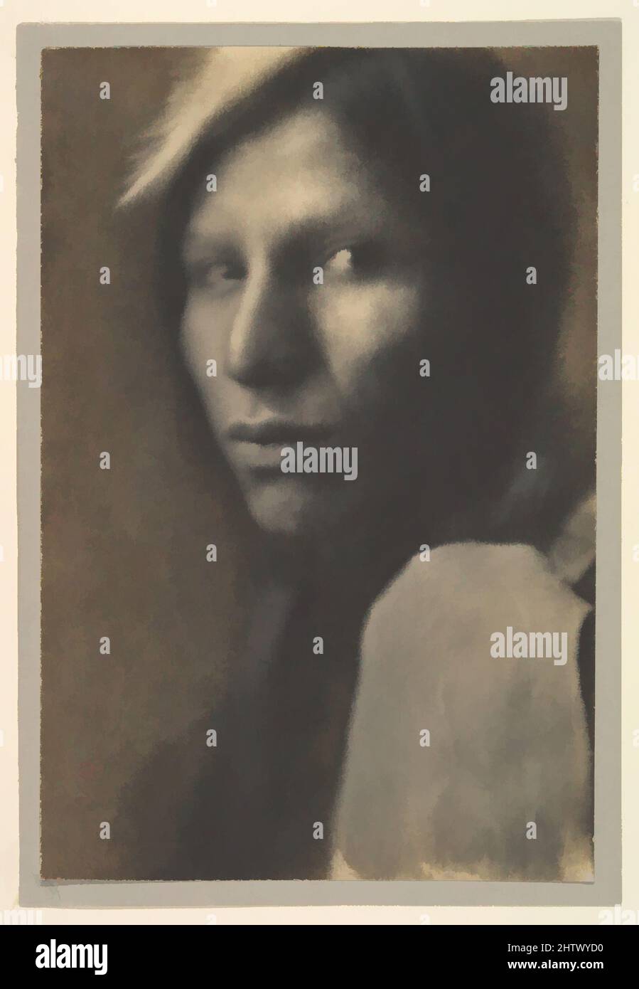 Art inspired by A Sioux Chief, 1898, Platinum print, 19.5 x 13.0 cm. (7 11/16 x 5 1/8 in.), Photographs, Joseph T. Keiley (American, 1869–1914, Classic works modernized by Artotop with a splash of modernity. Shapes, color and value, eye-catching visual impact on art. Emotions through freedom of artworks in a contemporary way. A timeless message pursuing a wildly creative new direction. Artists turning to the digital medium and creating the Artotop NFT Stock Photo