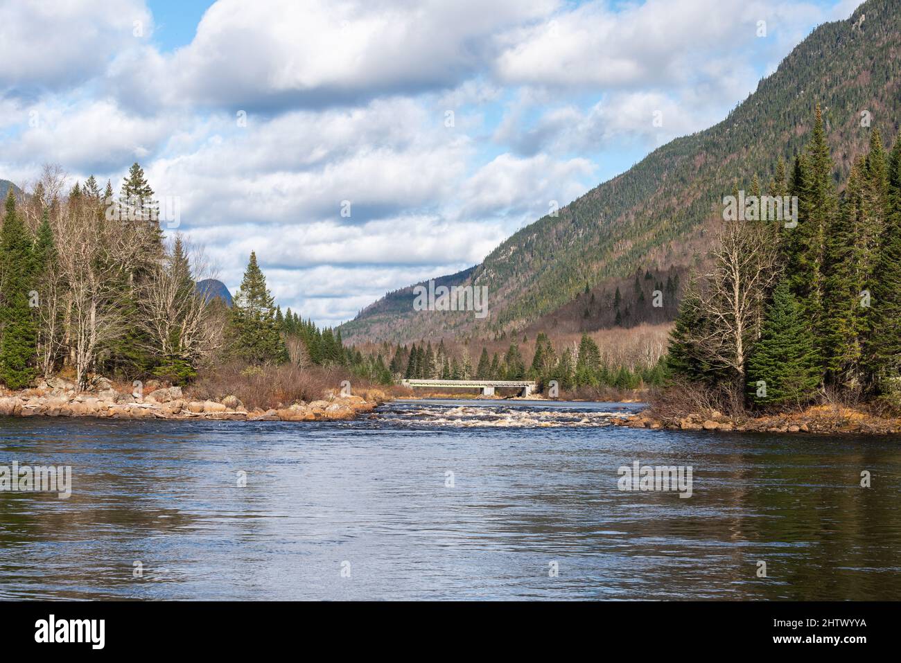 n winter, the valley of the JacquesCartier river in the JacquesCartier National Park of the