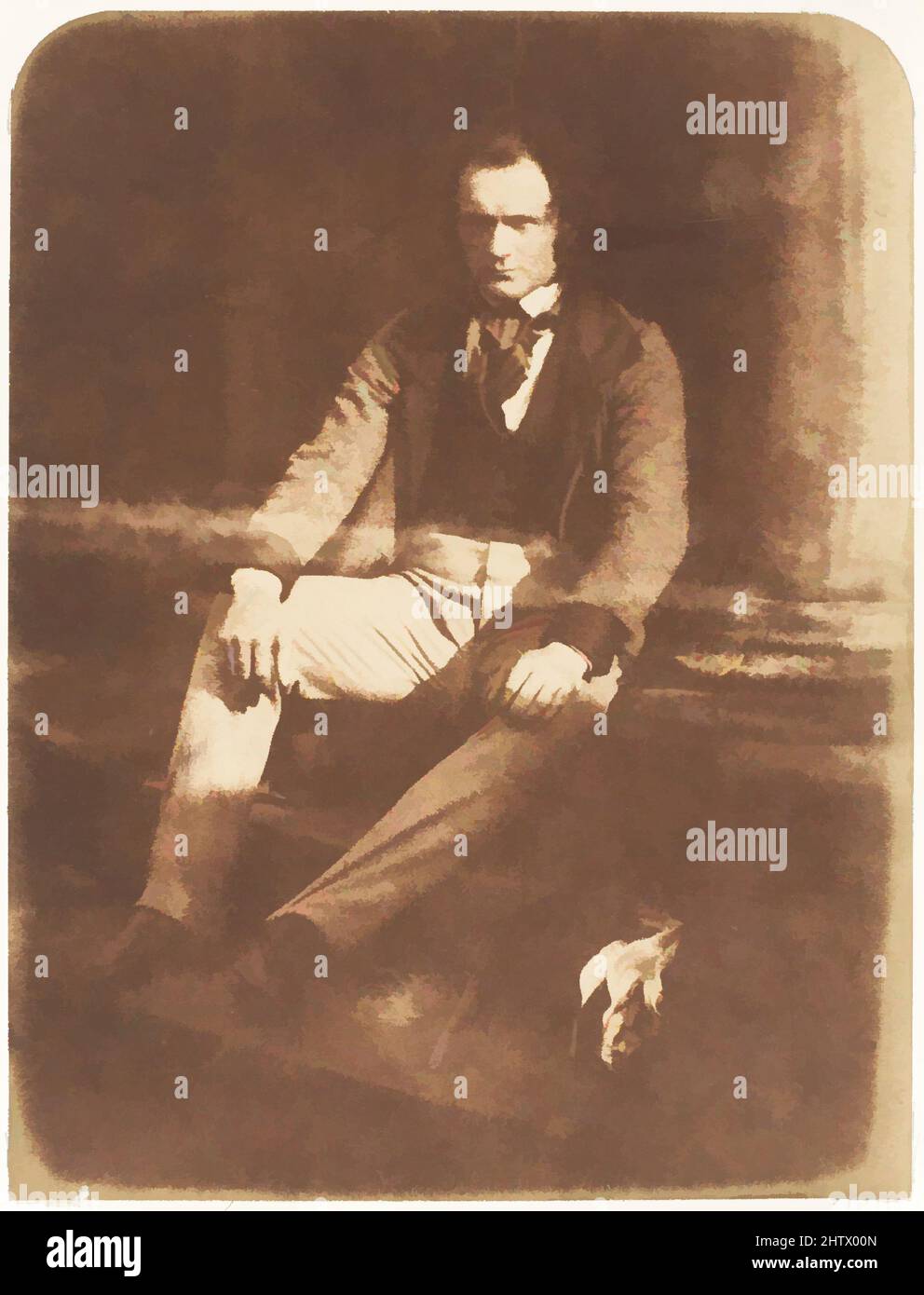 Art inspired by Thomas Duncan, 1843–47, Salted paper print from paper negative, Photographs, David Octavius Hill (British, Perth, Scotland 1802–1870 Edinburgh, Scotland), Robert Adamson (British, St. Andrews, Scotland 1821–1848 St. Andrews, Scotland, Classic works modernized by Artotop with a splash of modernity. Shapes, color and value, eye-catching visual impact on art. Emotions through freedom of artworks in a contemporary way. A timeless message pursuing a wildly creative new direction. Artists turning to the digital medium and creating the Artotop NFT Stock Photo