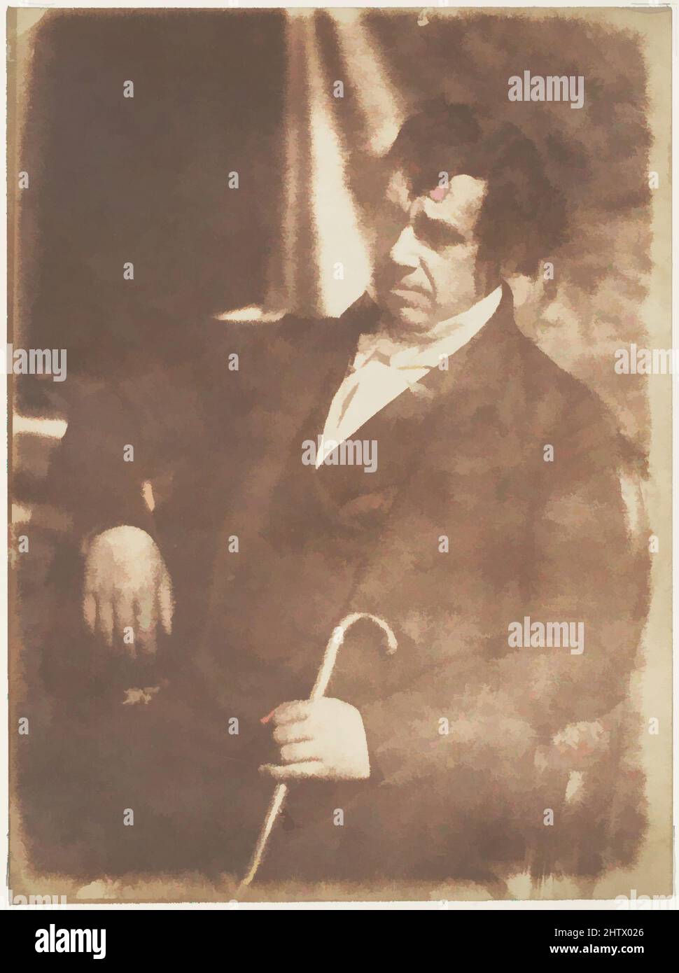 Art inspired by Man, 1843–47, Salted paper print from paper negative, Photographs, David Octavius Hill (British, Perth, Scotland 1802–1870 Edinburgh, Scotland), Robert Adamson (British, St. Andrews, Scotland 1821–1848 St. Andrews, Scotland, Classic works modernized by Artotop with a splash of modernity. Shapes, color and value, eye-catching visual impact on art. Emotions through freedom of artworks in a contemporary way. A timeless message pursuing a wildly creative new direction. Artists turning to the digital medium and creating the Artotop NFT Stock Photo