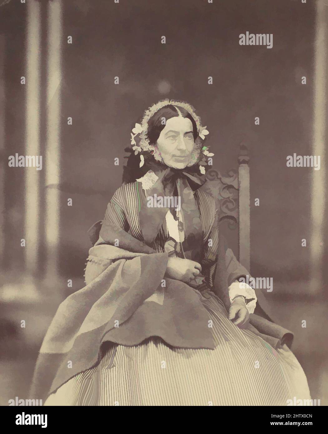Art inspired by Elisabeth Höusermann, 1850s–60s, Albumen silver print from glass negative, 25.4 x 19.3 cm. (10 x 7 5/8 in.), Photographs, Franz Antoine (Austrian, 1814–1882, Classic works modernized by Artotop with a splash of modernity. Shapes, color and value, eye-catching visual impact on art. Emotions through freedom of artworks in a contemporary way. A timeless message pursuing a wildly creative new direction. Artists turning to the digital medium and creating the Artotop NFT Stock Photo