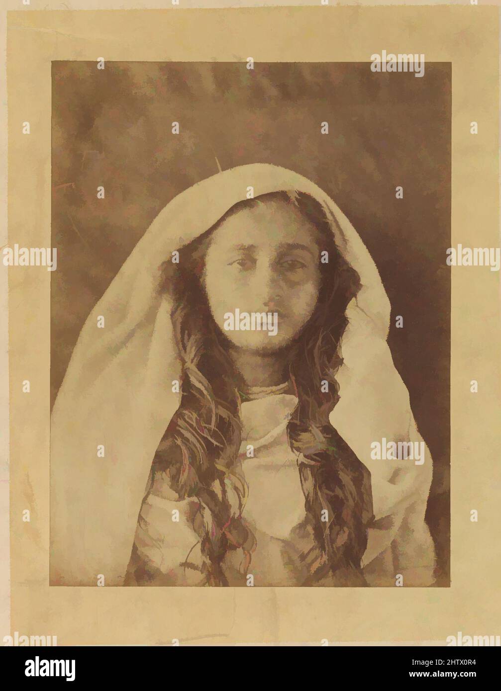 Art inspired by Ceylonese Woman, 1875–79, Albumen silver print from glass negative, Photographs, Julia Margaret Cameron (British (born India), Calcutta 1815–1879 Kalutara, Ceylon, Classic works modernized by Artotop with a splash of modernity. Shapes, color and value, eye-catching visual impact on art. Emotions through freedom of artworks in a contemporary way. A timeless message pursuing a wildly creative new direction. Artists turning to the digital medium and creating the Artotop NFT Stock Photo