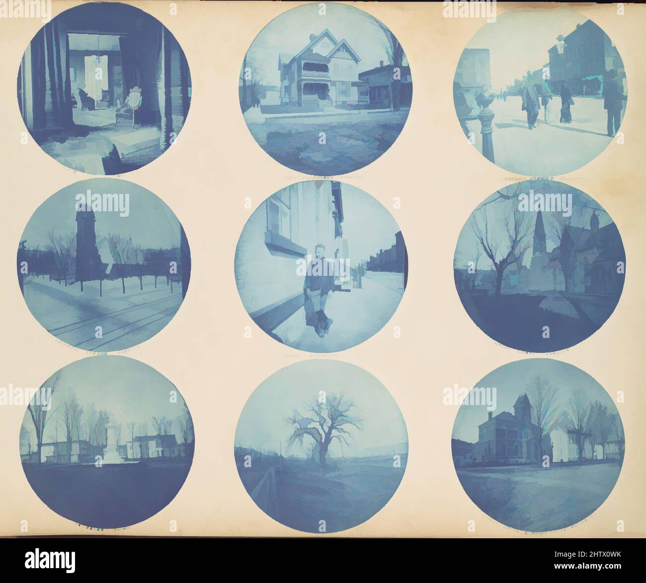 Art inspired by Amateur Snapshot Album, 1890–92, Cyanotypes; gelatin silver prints, 28.3 x 36.8 x 2.8 cm (11 1/8 x 14 1/2 x 1 1/8 in.), Albums, Unknown (American), The Kodak Number One camera, first marketed in 1888, made photography a viable hobby for even the least technically, Classic works modernized by Artotop with a splash of modernity. Shapes, color and value, eye-catching visual impact on art. Emotions through freedom of artworks in a contemporary way. A timeless message pursuing a wildly creative new direction. Artists turning to the digital medium and creating the Artotop NFT Stock Photo