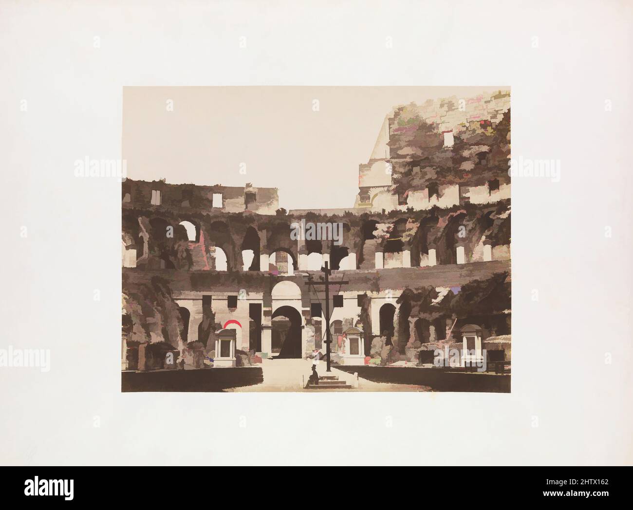 Art inspired by Interno del Colosseo, ca. 1859, Salted paper print from paper negative, Image: 30.4 × 38.7 cm (11 15/16 × 15 1/4 in.), Photographs, Pietro Dovizielli (Italian, 1804–1885, Classic works modernized by Artotop with a splash of modernity. Shapes, color and value, eye-catching visual impact on art. Emotions through freedom of artworks in a contemporary way. A timeless message pursuing a wildly creative new direction. Artists turning to the digital medium and creating the Artotop NFT Stock Photo