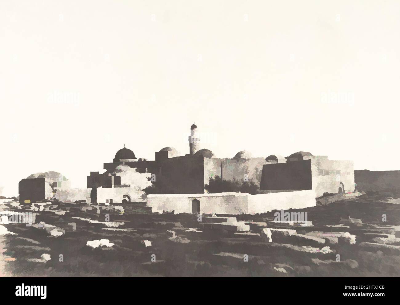 Art inspired by Jérusalem, Mont Sion, 1854, Salted paper print from paper negative, Image: 22.9 x 33.3 cm (9 x 13 1/8 in.), Photographs, Auguste Salzmann (French, 1824–1872, Classic works modernized by Artotop with a splash of modernity. Shapes, color and value, eye-catching visual impact on art. Emotions through freedom of artworks in a contemporary way. A timeless message pursuing a wildly creative new direction. Artists turning to the digital medium and creating the Artotop NFT Stock Photo