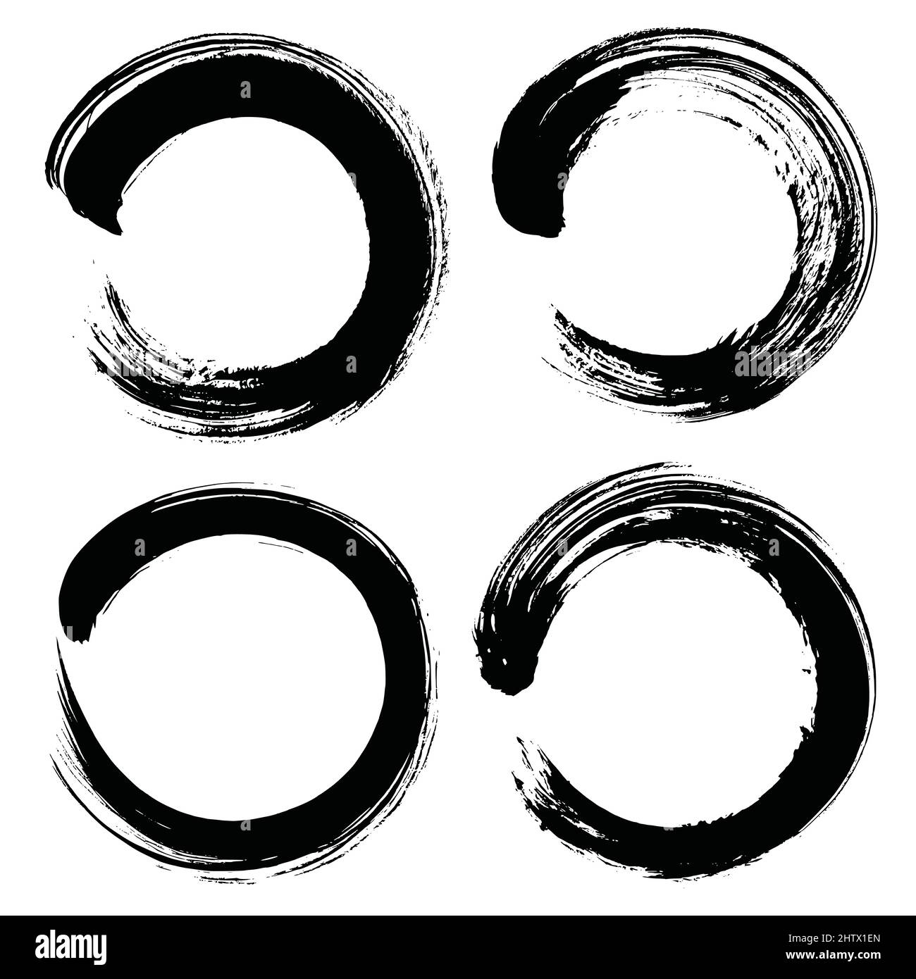 Enso Zen Circle Brush Vector Japanese Art Illustration Set Icon Premium ...