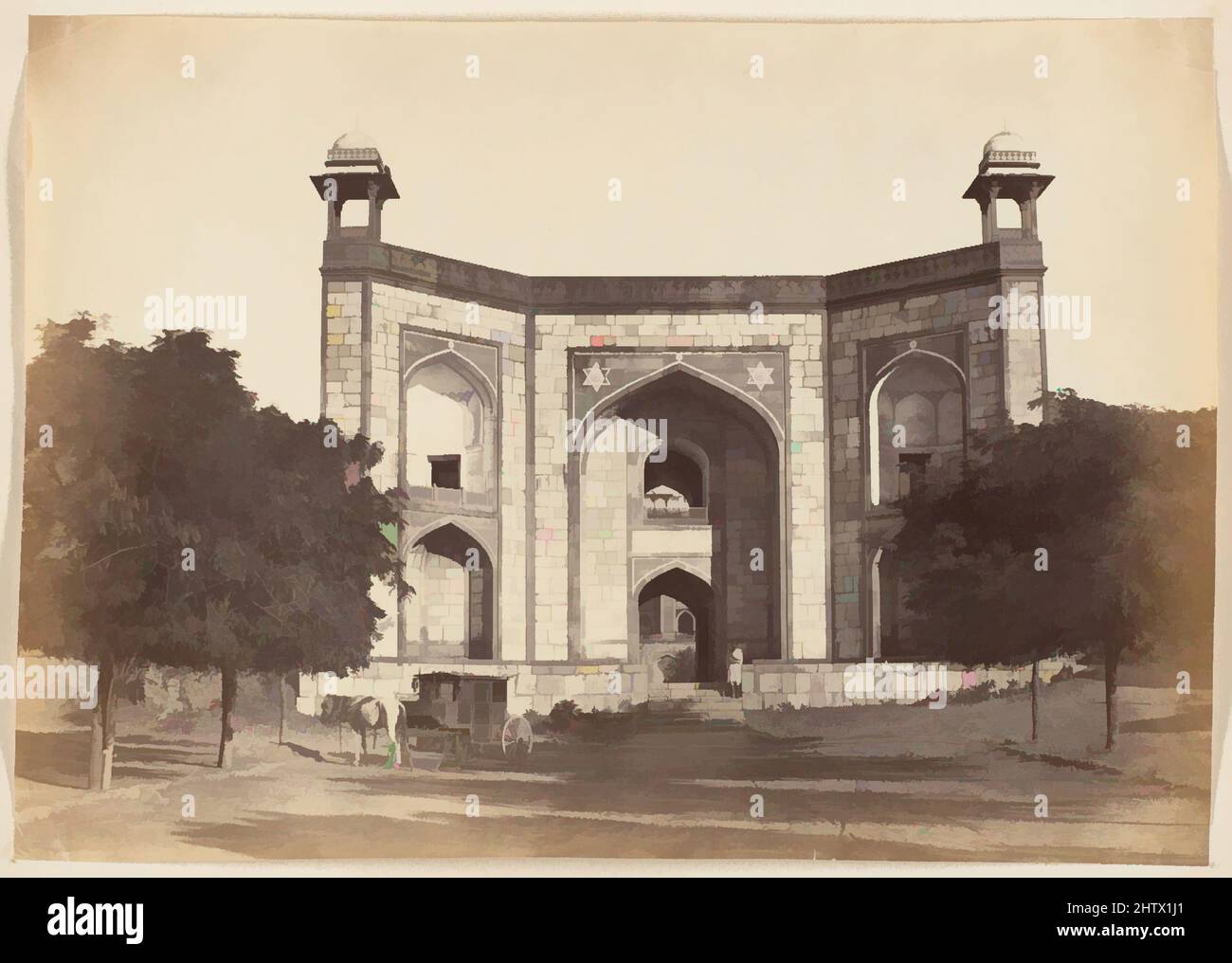 Art inspired by Gateway, 1850s, Albumen silver print, Image: 17.2 x 24.4 cm (6 3/4 x 9 5/8 in.), Photographs, Unknown, Classic works modernized by Artotop with a splash of modernity. Shapes, color and value, eye-catching visual impact on art. Emotions through freedom of artworks in a contemporary way. A timeless message pursuing a wildly creative new direction. Artists turning to the digital medium and creating the Artotop NFT Stock Photo