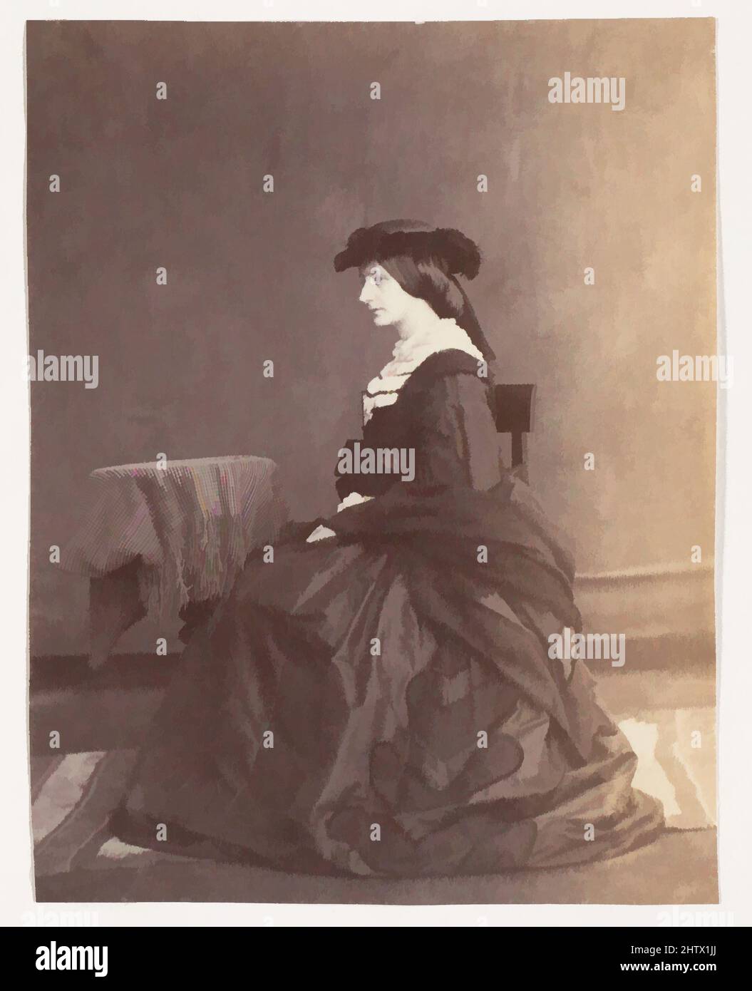 Art inspired by Lady Campbell, 1858–61, Albumen silver print, Image: 9.7 x 7.5 cm (3 13/16 x 2 15/16 in.), Photographs, Unknown, Classic works modernized by Artotop with a splash of modernity. Shapes, color and value, eye-catching visual impact on art. Emotions through freedom of artworks in a contemporary way. A timeless message pursuing a wildly creative new direction. Artists turning to the digital medium and creating the Artotop NFT Stock Photo
