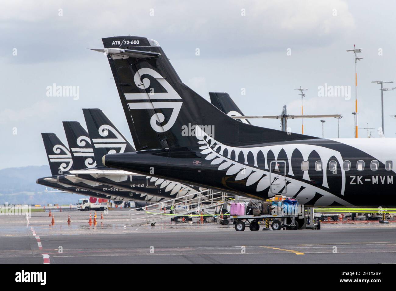 Air New Zealand aircraft at Auckland Airport, New Zealand on Monday, February 28, 2022. Stock Photo