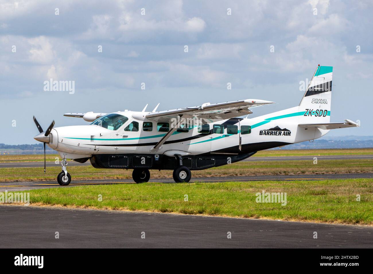 Barrier Air Cessna on runway at Auckland Airport, New Zealand on Monday, February 28, 2022. Stock Photo