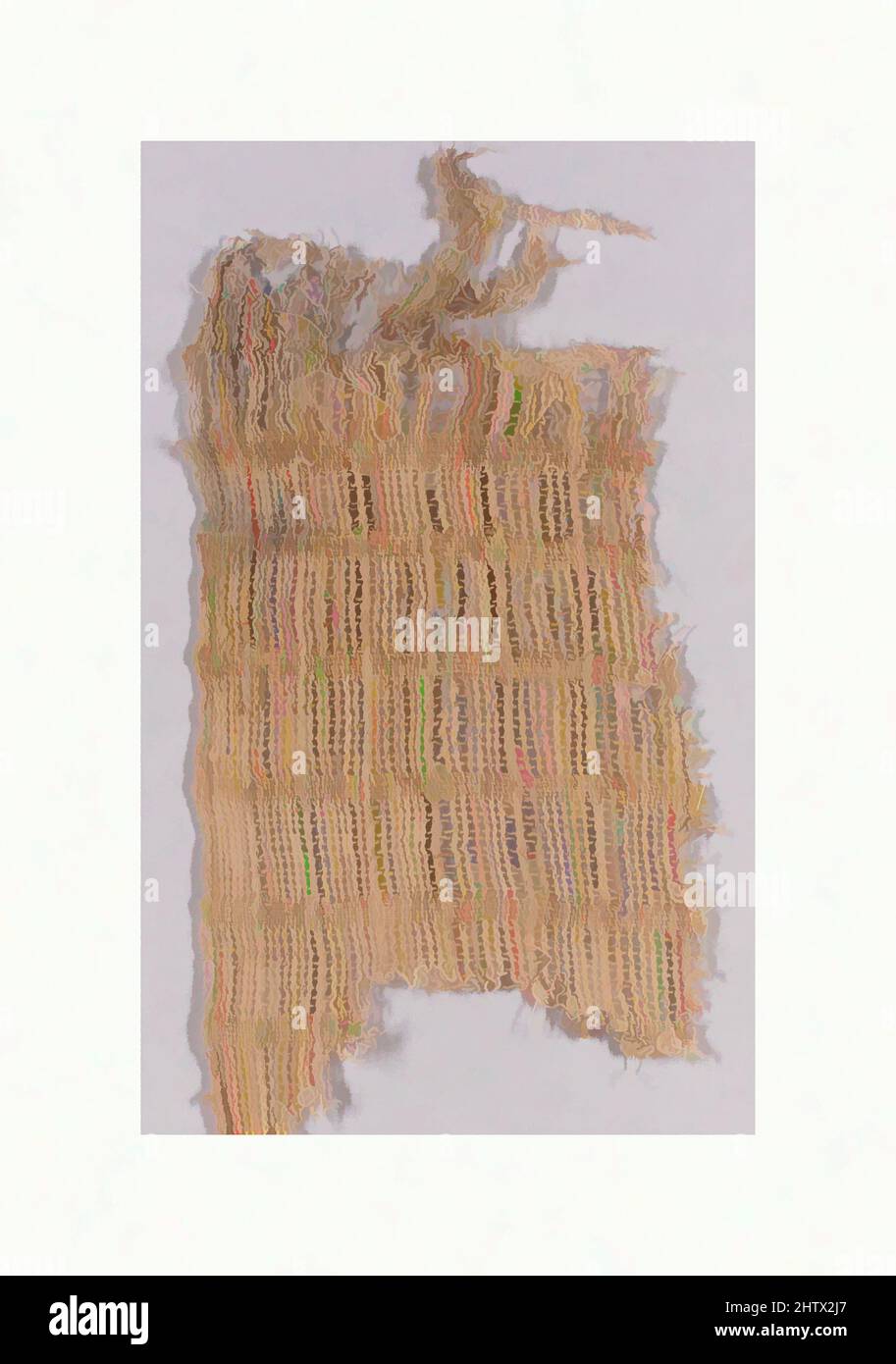 Art inspired by Gauze Fragment, 10th–15th century, Peru, Peru; central coast (?), Cotton gauze, Overall: 6 1/2 x 5 1/4 in. (16.51 x 13.34 cm), Textiles-Woven, Classic works modernized by Artotop with a splash of modernity. Shapes, color and value, eye-catching visual impact on art. Emotions through freedom of artworks in a contemporary way. A timeless message pursuing a wildly creative new direction. Artists turning to the digital medium and creating the Artotop NFT Stock Photo