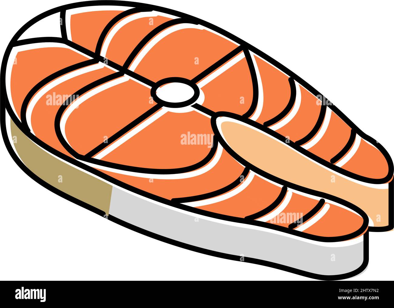 steak salmon color icon vector illustration Stock Vector Image & Art ...