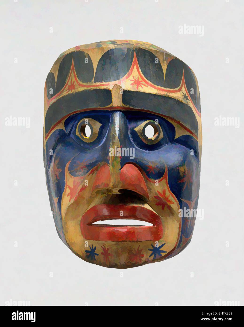 Art inspired by Komokwa Mask, 1880–90, Canada, British Columbia, Kwakwaka’wakw (Kwakiutl), Wood, pigment, H. 15 x W. 12 in. (38.1 x 30.5 cm), Wood-Sculpture, Classic works modernized by Artotop with a splash of modernity. Shapes, color and value, eye-catching visual impact on art. Emotions through freedom of artworks in a contemporary way. A timeless message pursuing a wildly creative new direction. Artists turning to the digital medium and creating the Artotop NFT Stock Photo