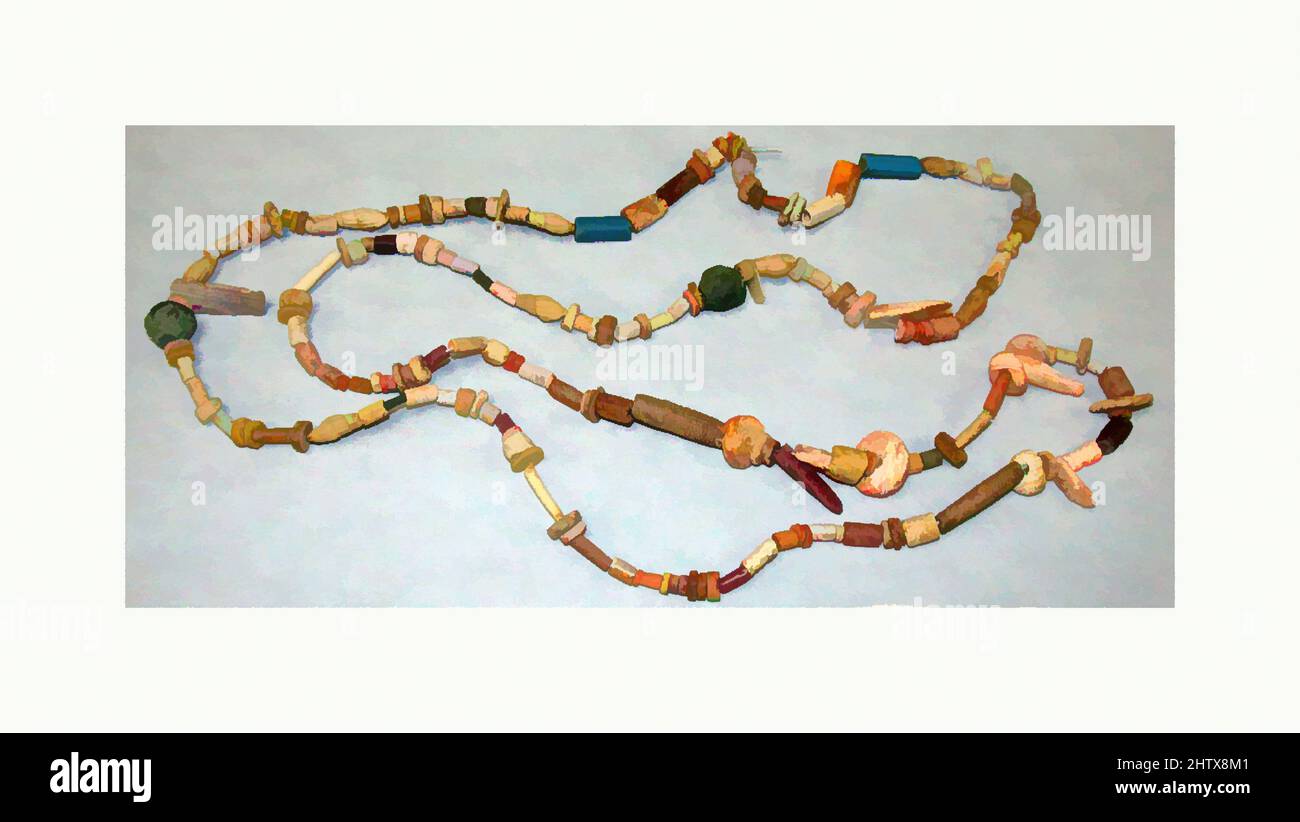 Art inspired by Beaded necklace, 1st–mid-16th century, Peru, Peru; north coast (?), Glass, shell, stone, bone, coral, Length (doubled): 18 in. (45.7 cm), Beads-Ornaments, Classic works modernized by Artotop with a splash of modernity. Shapes, color and value, eye-catching visual impact on art. Emotions through freedom of artworks in a contemporary way. A timeless message pursuing a wildly creative new direction. Artists turning to the digital medium and creating the Artotop NFT Stock Photo