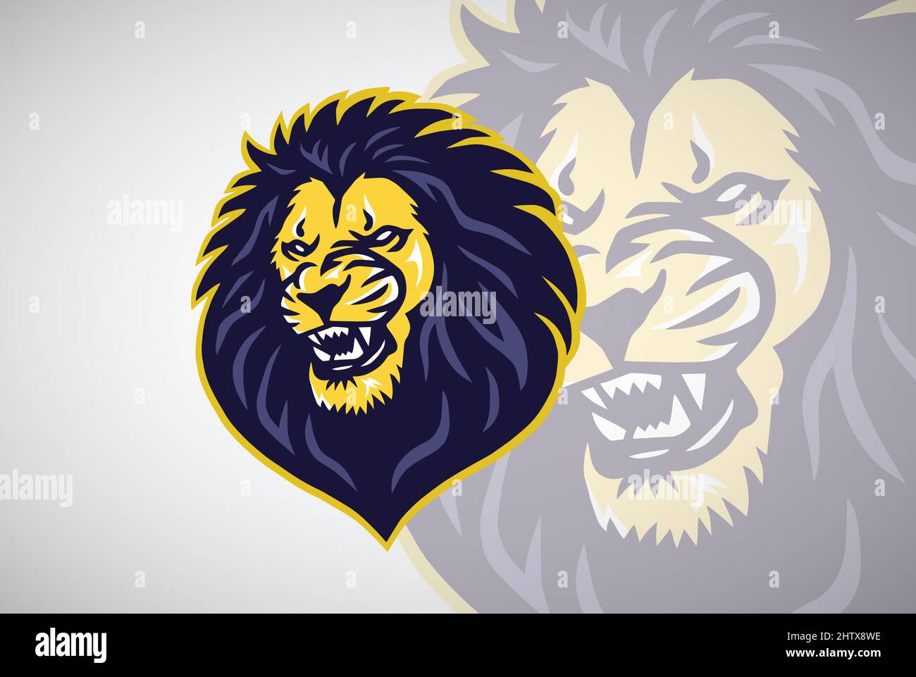 Lion Head Esports Sport Beast Mascot Logo Design Template Vector Stock ...