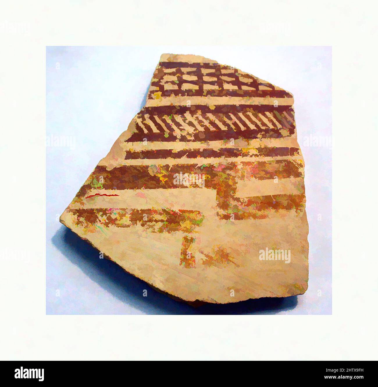 Art inspired by Sherds, Samarra, ca. mid-7th millennium B.C., Mesopotamia, Samarra, Samarra, Ceramic, paint, 7.9 cm x 6.9 cm x 1 cm, Ceramics-Vessels, Classic works modernized by Artotop with a splash of modernity. Shapes, color and value, eye-catching visual impact on art. Emotions through freedom of artworks in a contemporary way. A timeless message pursuing a wildly creative new direction. Artists turning to the digital medium and creating the Artotop NFT Stock Photo
