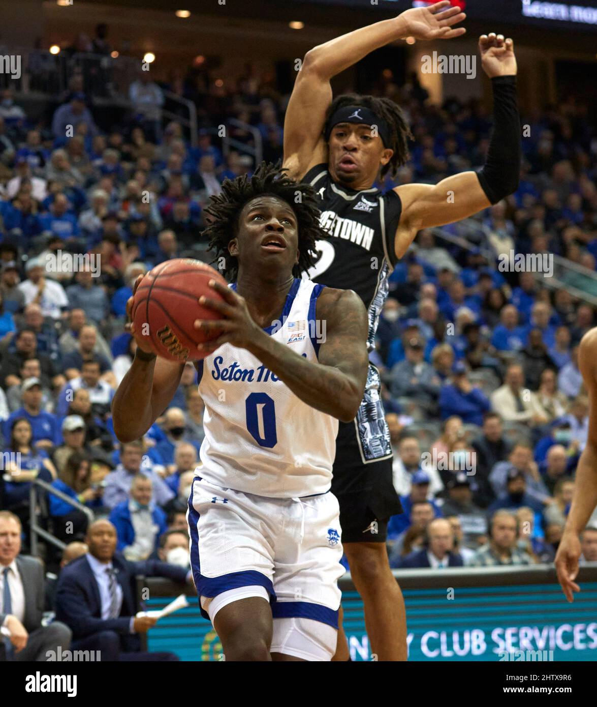 Newark, New Jersey, USA. 11th Nov, 2021. Seton Hall Pirates guard Myles  Cale (22) drives to the basket for a layup in the second half at the  Prudential Center in Newark, New