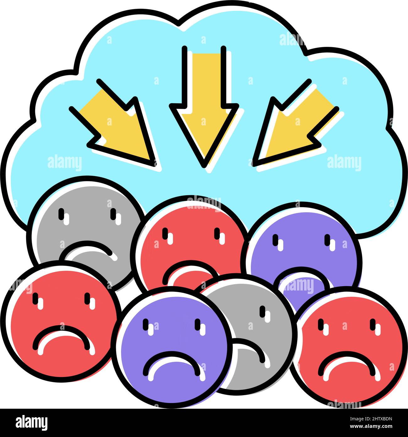 suppression of negativity reputation management color icon vector ...