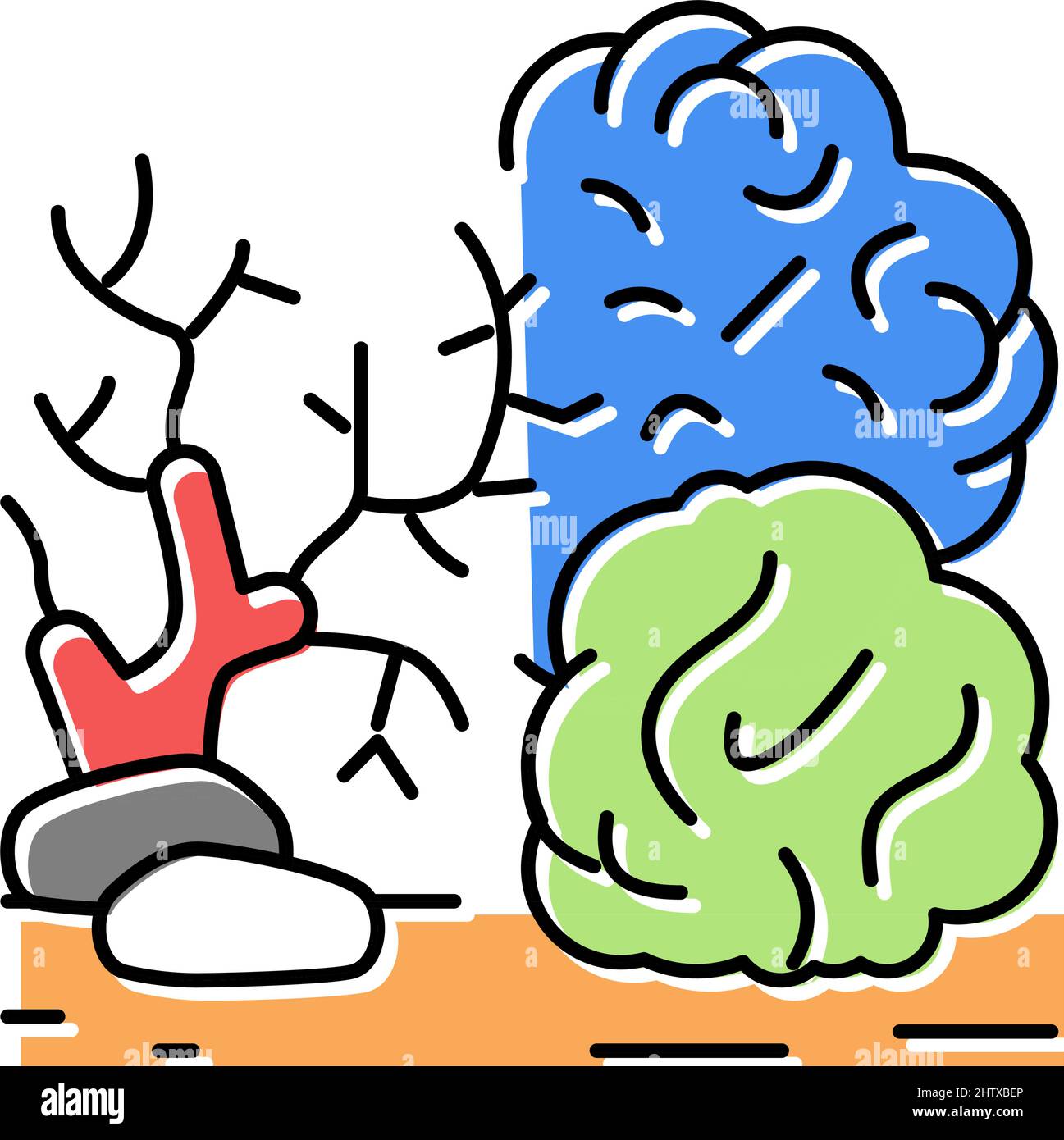 reef coral ocean color icon vector illustration Stock Vector