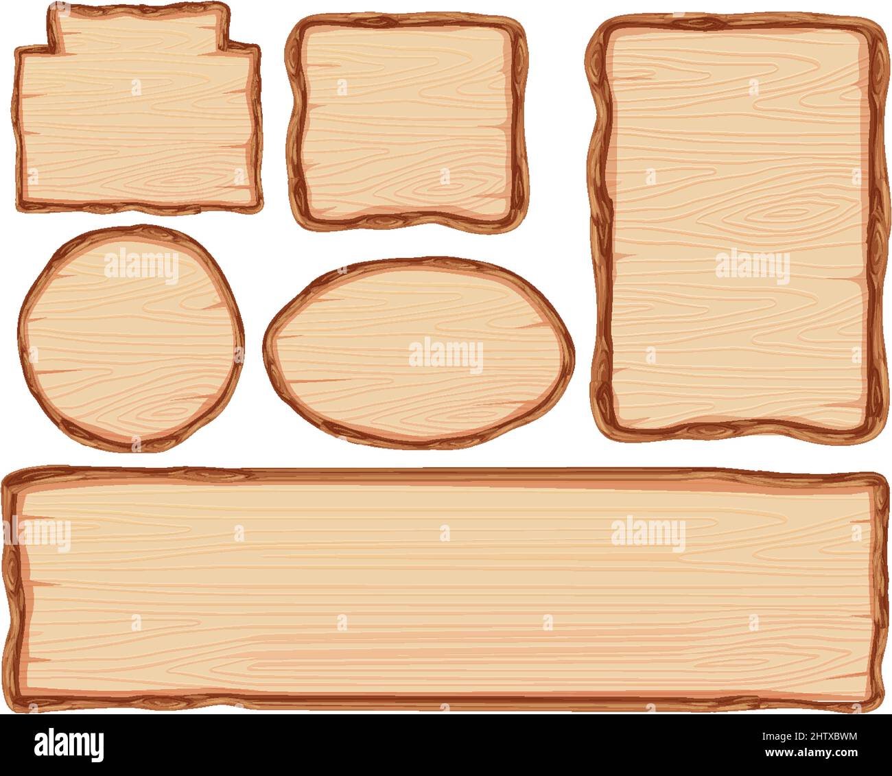 Set of wooden sign banner illustration Stock Vector Image & Art - Alamy