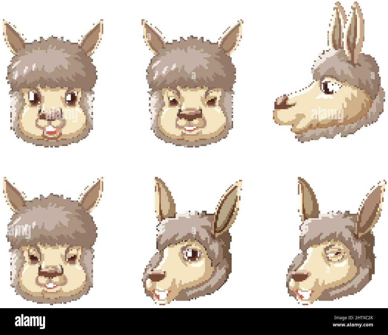 A set alpaca on white background illustration Stock Vector Image & Art ...