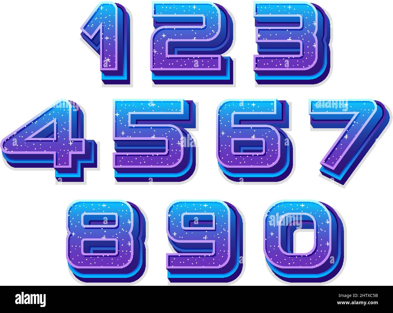Space number style on white background illustration Stock Vector Image