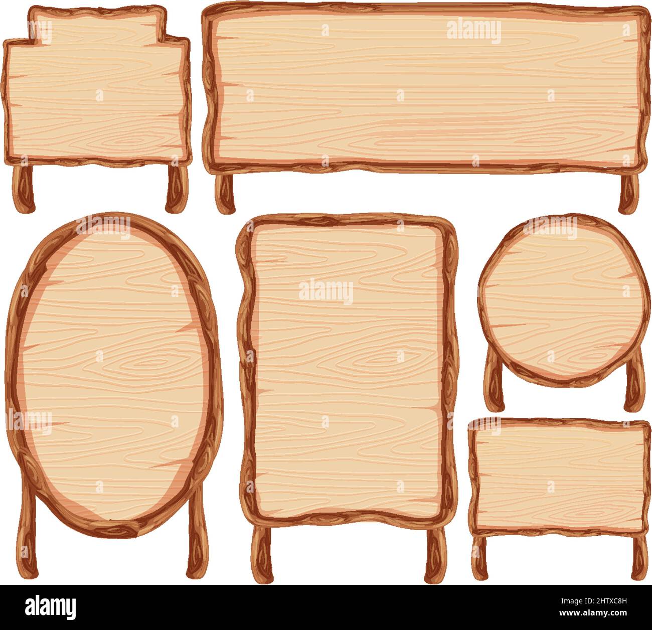 Set of wooden sign banner illustration Stock Vector Image & Art - Alamy
